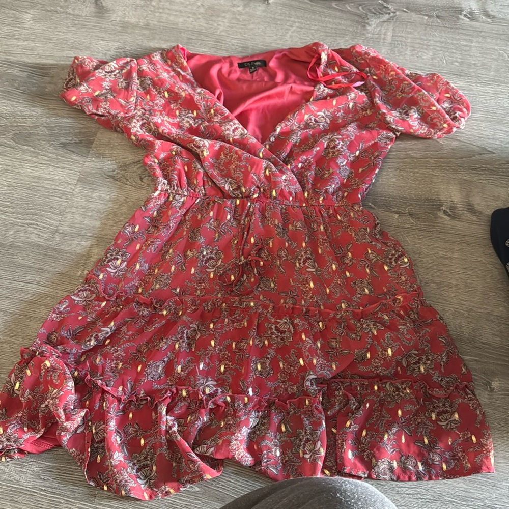 Above the knee flowy dress.